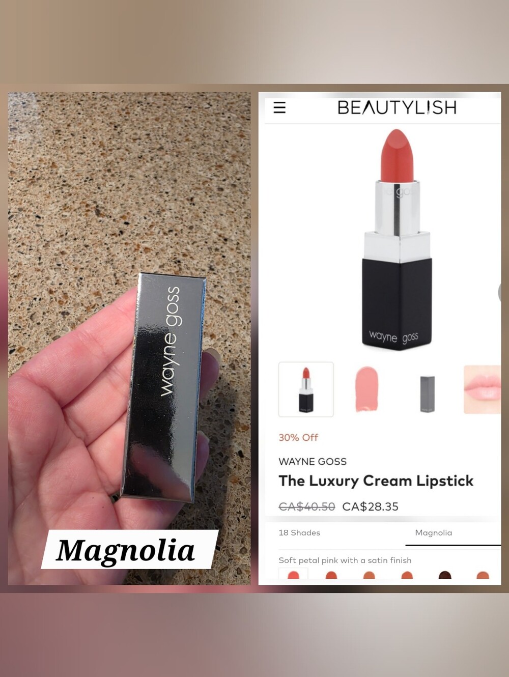 Wayne Goss Luxury Cream Lipstick in Magnolia